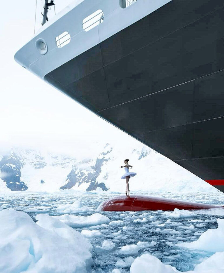 La delicada performance de una bailarina francesa en la Antártica